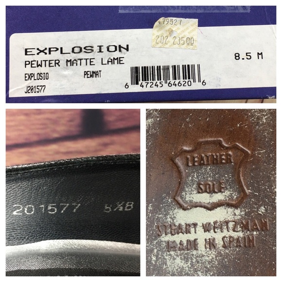 💸Stuart Weitzman Explosion Pewter heels size 8.5 - Picture 6 of 8